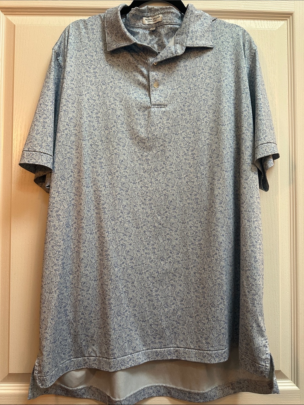 Peter Millar Light Blue Microprint Polo